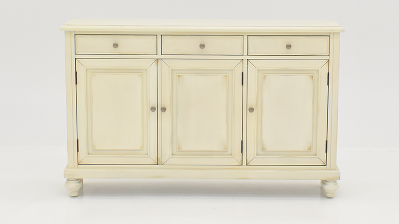 Dove 3 Door Console Cabinet with Off White Finish | Home Furniture Plus Bedding
