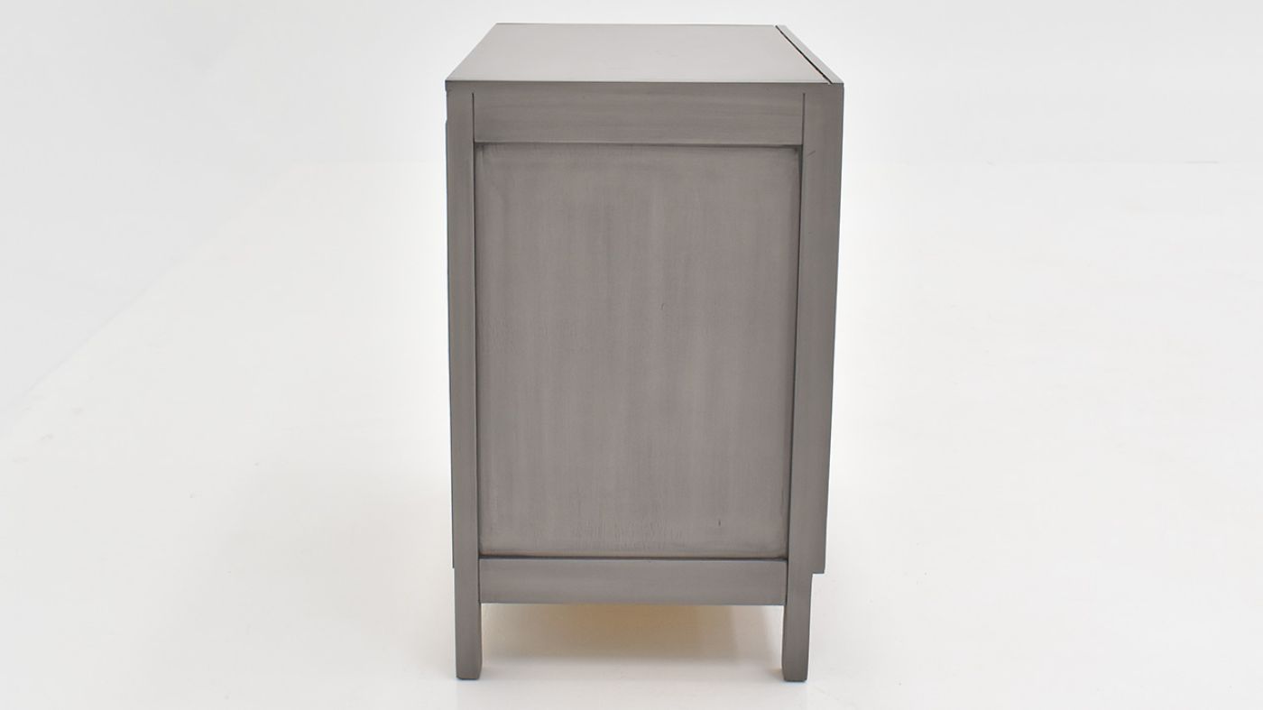 Side View of the Reed Nightstand in Off White and Slate Gray by Vintage Furniture | Home Furniture Plus Bedding