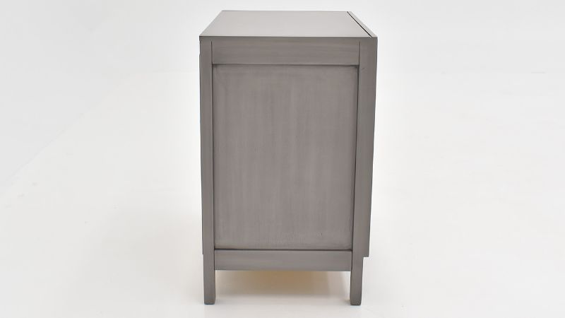 Side View of the Reed Nightstand in Off White and Slate Gray by Vintage Furniture | Home Furniture Plus Bedding