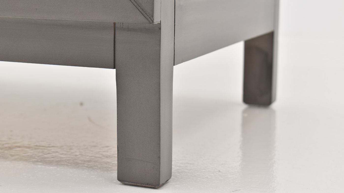 Close Up View of the Reed Nightstand in Off White and Slate Gray by Vintage Furniture | Home Furniture Plus Bedding