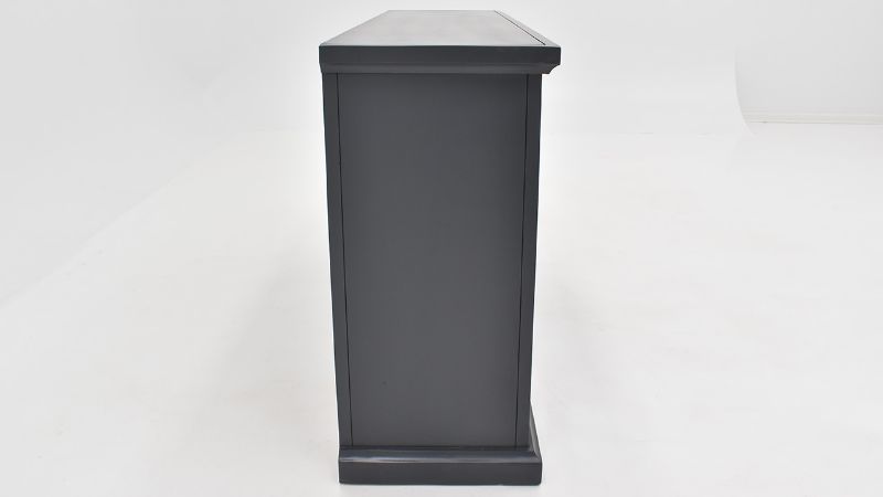 Side View of the Tene 3 Drawer Buffet Cabinet in Charcoal Gray by Vintage Furniture | Home Furniture Plus Bedding