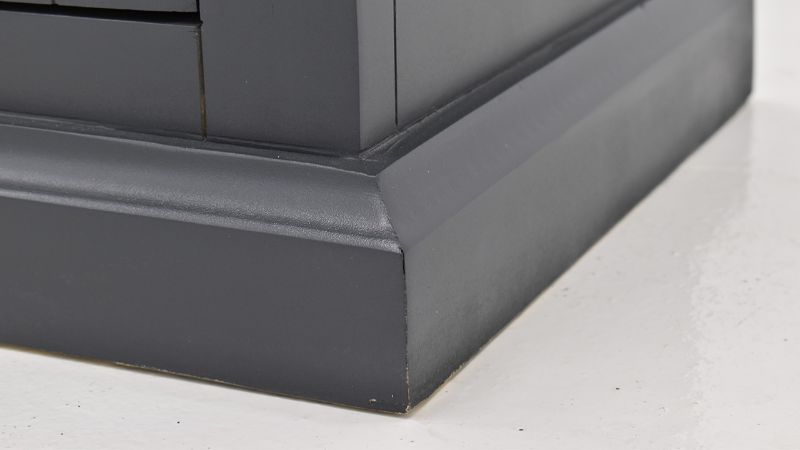 Close Up View of the Tene 3 Drawer Buffet Cabinet in Charcoal Gray by Vintage Furniture | Home Furniture Plus Bedding