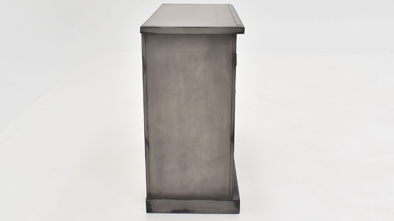 Side View of the Tucker Oval 2 Door Console Cabinet in Granite by Vintage Furniture | Home Furniture Plus Bedding