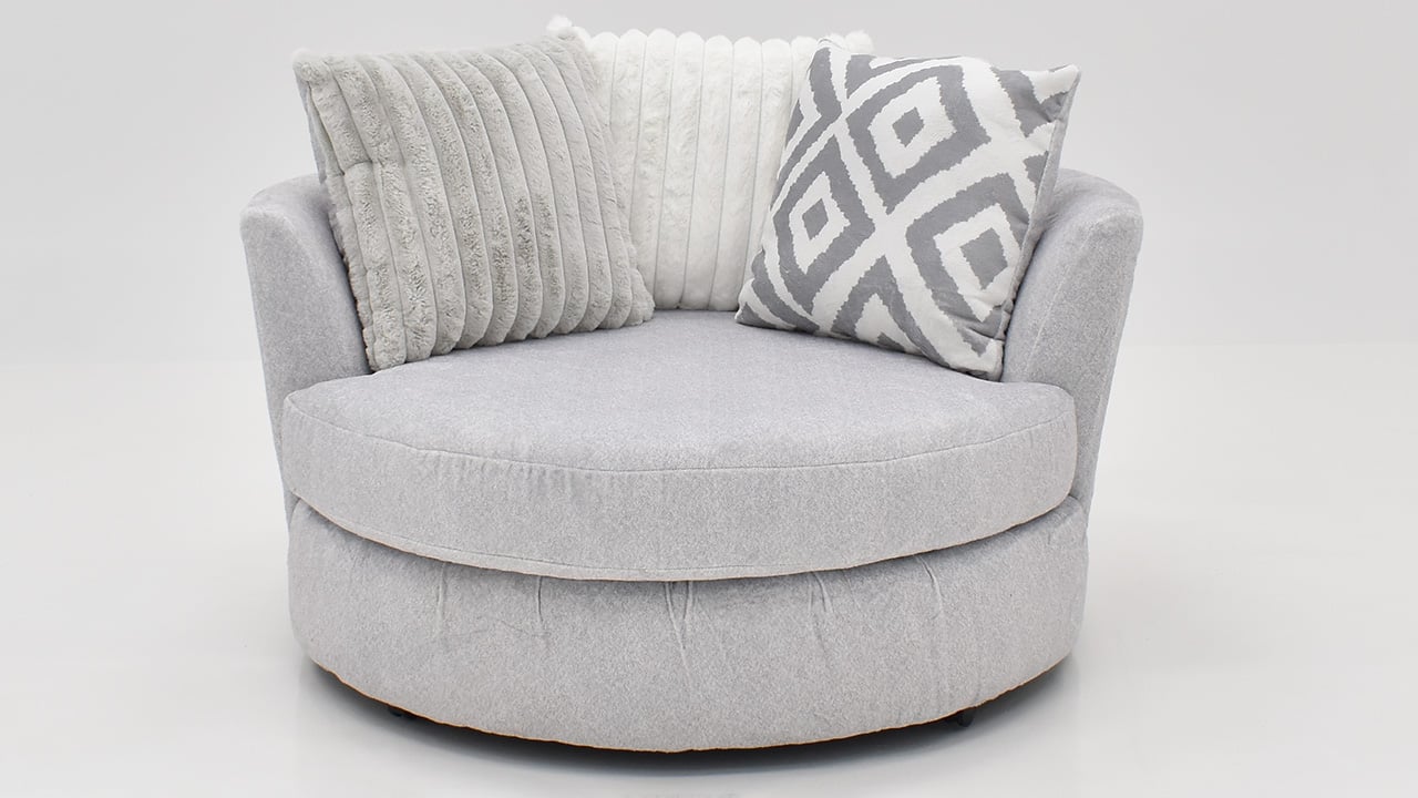 Tweed Swivel Chair - Gray | Home Furniture