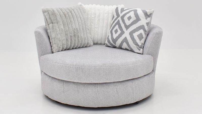 Front View of the Tweed Swivel Chair in Gray by Albany Industries | Home Furniture Plus Bedding