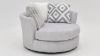 Angled View of the Tweed Swivel Chair in Gray by Albany Industries | Home Furniture Plus Bedding