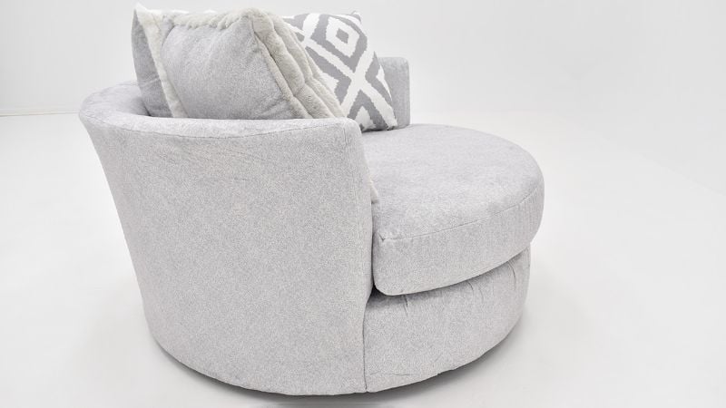 Side View of the Tweed Swivel Chair in Gray by Albany Industries | Home Furniture Plus Bedding