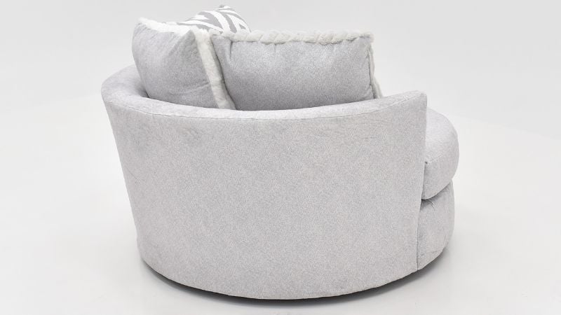 Rear View of the Tweed Swivel Chair in Gray by Albany Industries | Home Furniture Plus Bedding