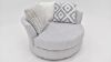 Angled View of the Tweed Swivel Chair in Gray by Albany Industries | Home Furniture Plus Bedding