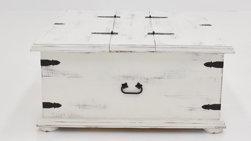View of the Arcon Storage Trunk in White by Vintage Furniture | Home Furniture Plus Bedding