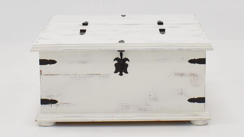 View of the Arcon Storage Trunk in White by Vintage Furniture | Home Furniture Plus Bedding