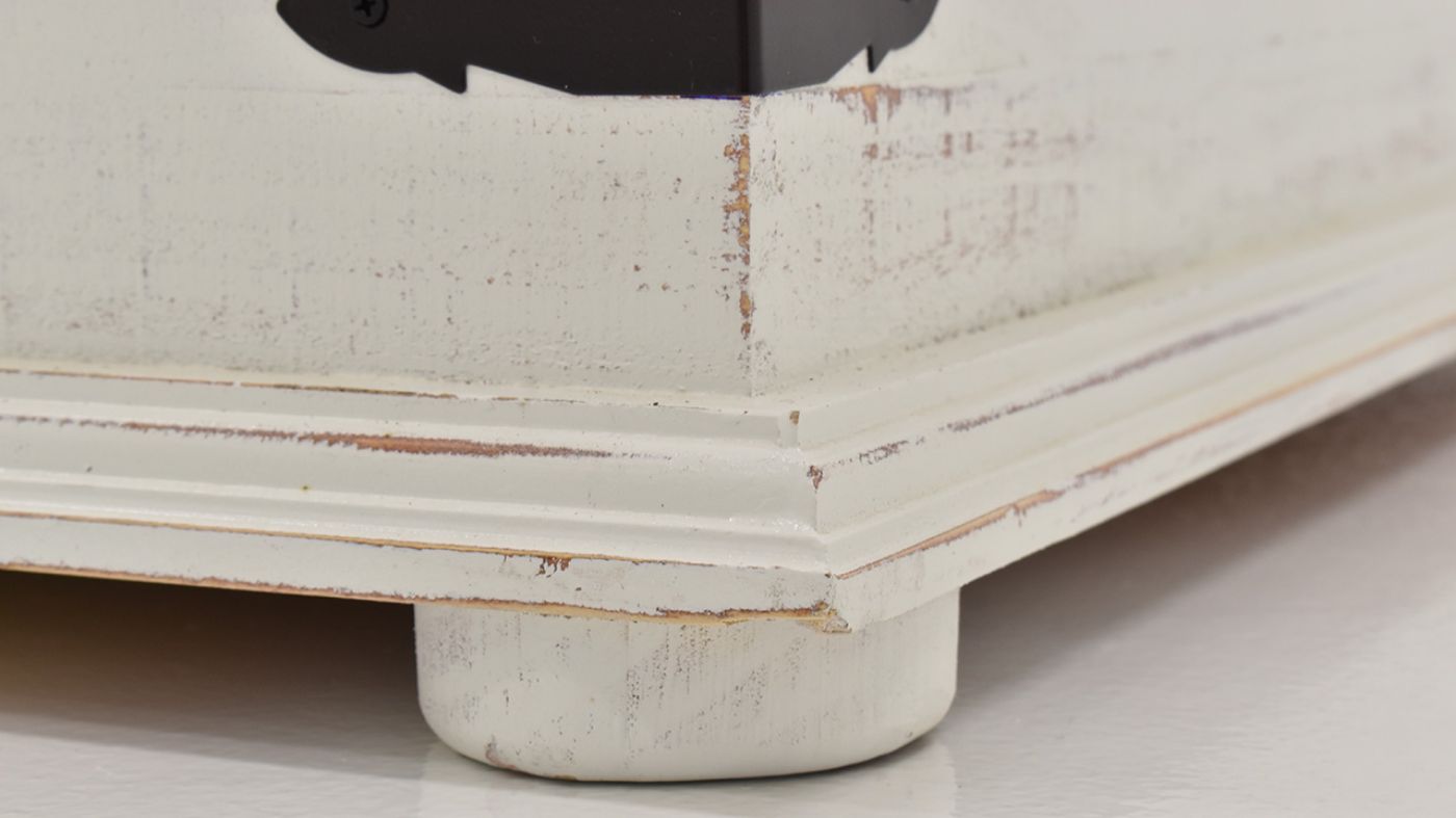 Close Up View of the Arcon Storage Trunk in White by Vintage Furniture | Home Furniture Plus Bedding