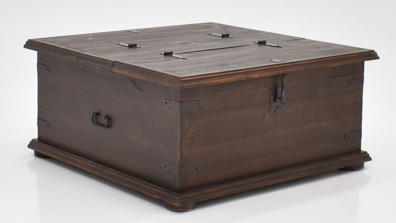 Angled View of the Arcon Storage Trunk in Walnut Brown by Vintage Furniture | Home Furniture Plus Bedding