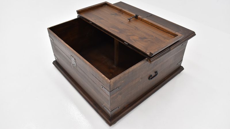 Angled View of the Arcon Storage Trunk in Walnut Brown by Vintage Furniture | Home Furniture Plus Bedding