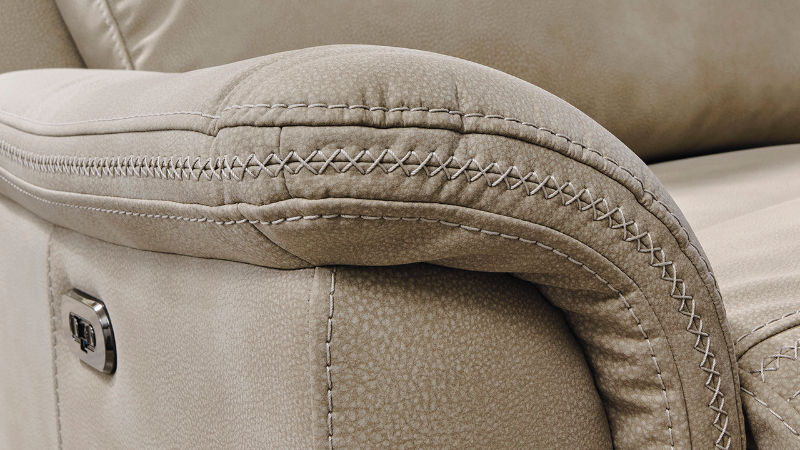 Next-Gen DuraPella Power Reclining Living Room Furniture Collection by Ashley Furniture, Close Up of Armrest Details | Home Furniture Plus Bedding