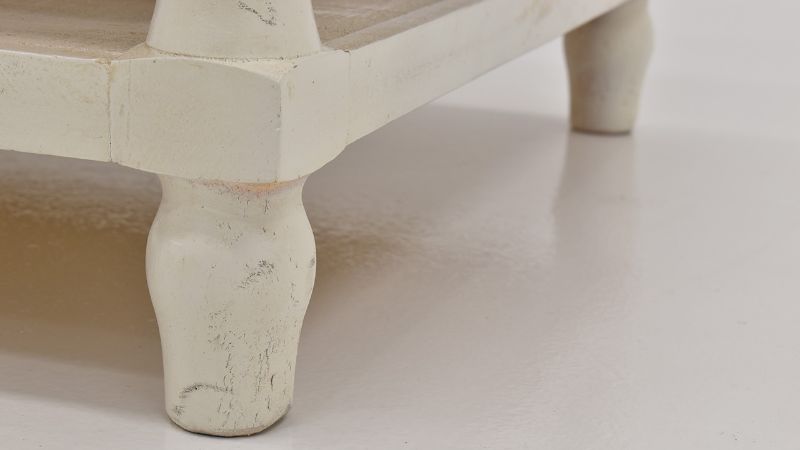 Close Up View of the Gracie Coffee Table in Two Tone Off White and Brown by Vintage Furniture | Home Furniture Plus Bedding
