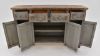 View of the Lexie 4 Door Console in Two Tone Brown by Vintage Furniture | Home Furniture Plus Bedding