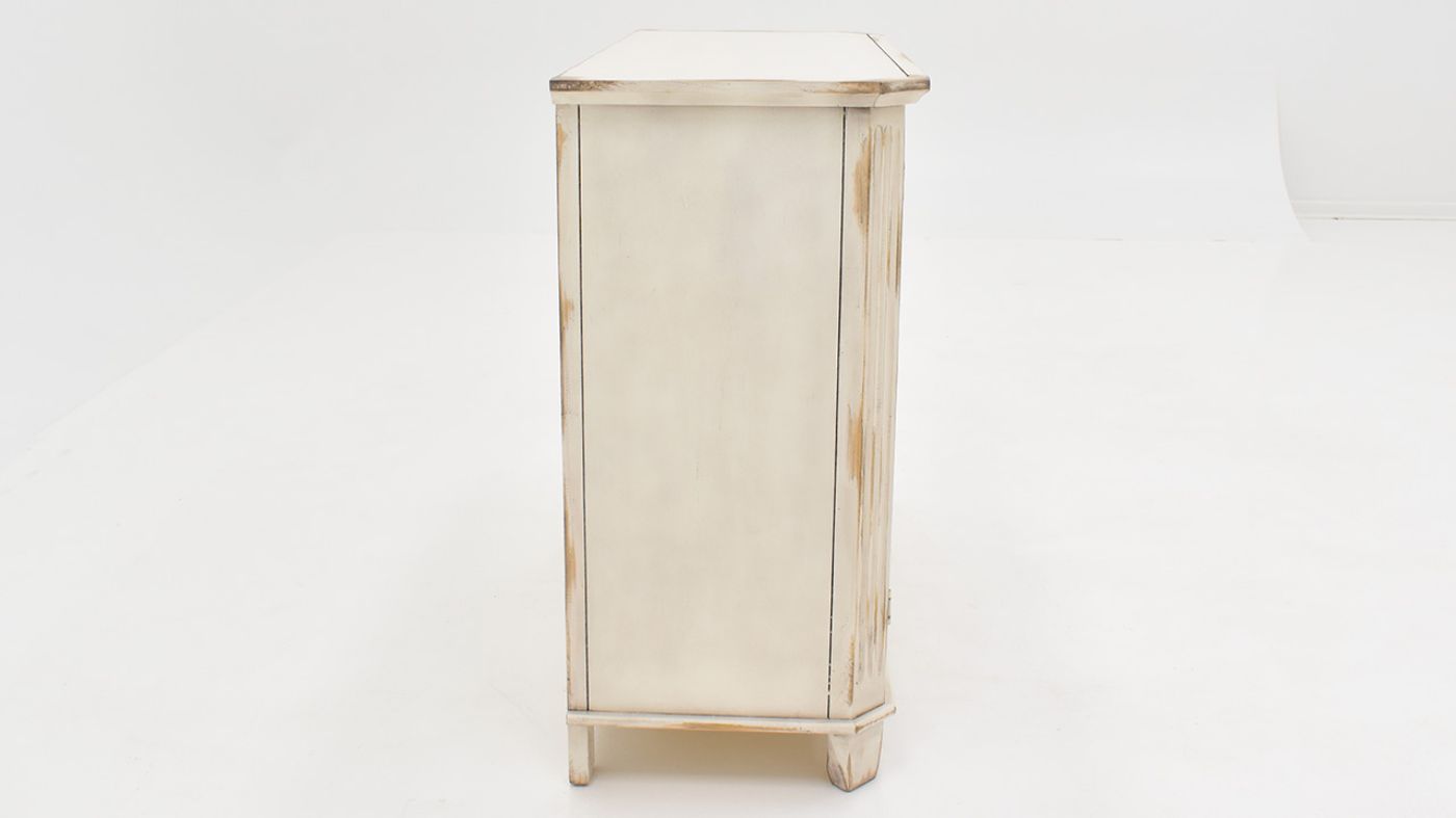 View of the Baleigh 2 Door Console in Off White by Vintage Furniture | Home Furniture Plus Bedding