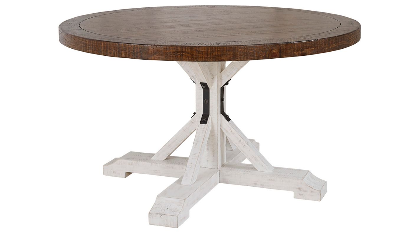 View of the Valebeck 5 Piece Dining Table Set in Two Tone Off White by Ashley Furniture | Home Furniture Plus Bedding