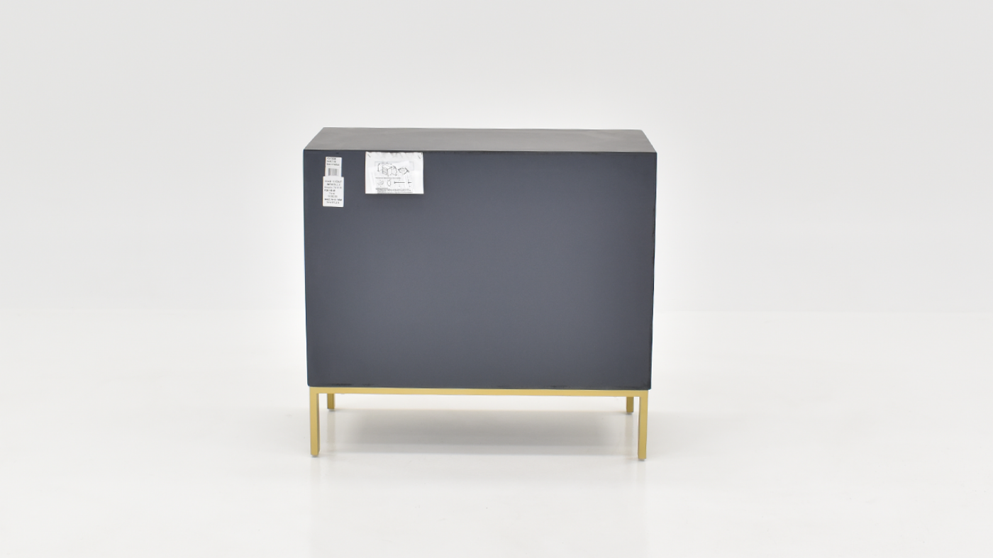 View of the Tumbling Block 2 Drawer Accent Cabinet in Black by Coast to Coast | Home Furniture Plus Bedding