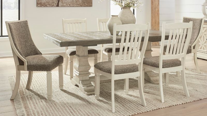 View of the Bolanburg 7 Piece Dining Table Set in Off White by Ashley | Home Furniture Plus Bedding