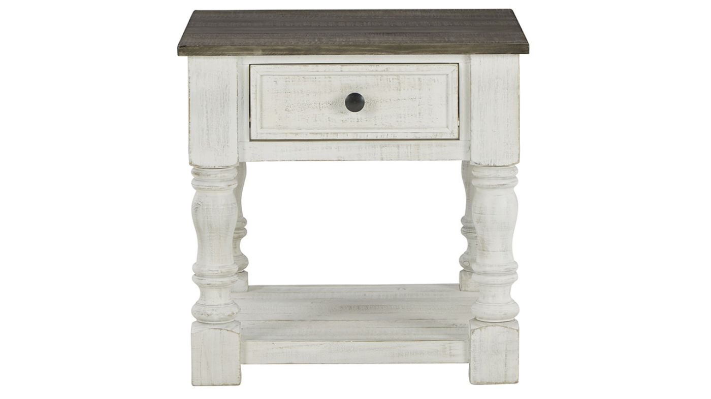 View of the Havalance Square End Table in Off White  by Ashley | Home Furniture Plus Bedding