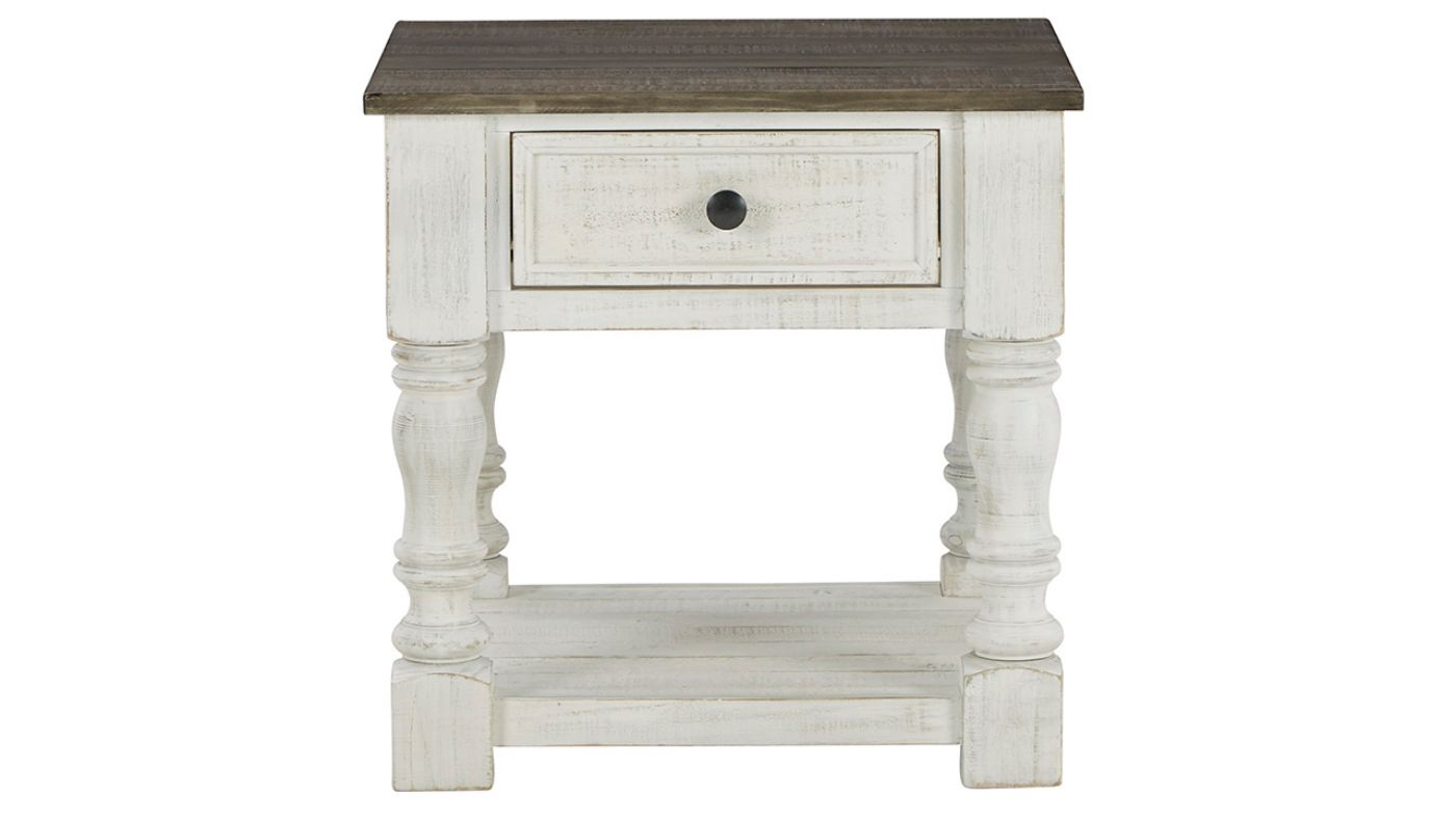 View of the Havalance Square End Table in Off White  by Ashley | Home Furniture Plus Bedding