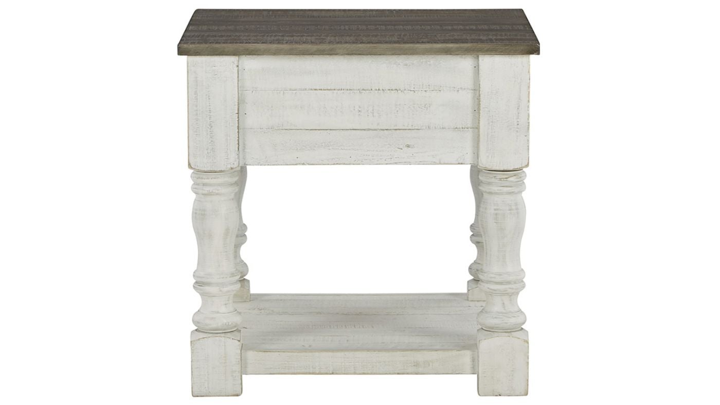 View of the Havalance Square End Table in Off White  by Ashley | Home Furniture Plus Bedding