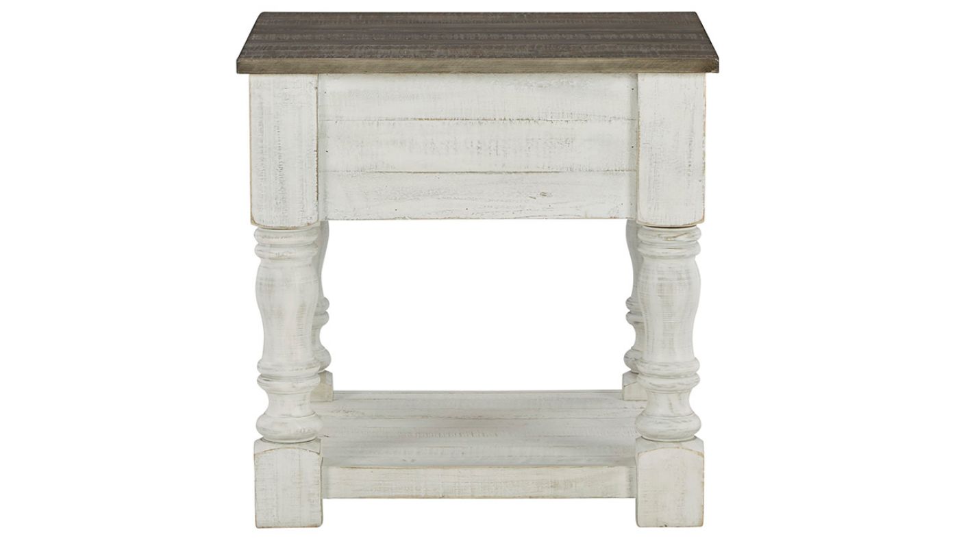 View of the Havalance Square End Table in Off White  by Ashley | Home Furniture Plus Bedding