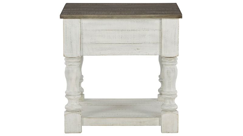 View of the Havalance Square End Table in Off White  by Ashley | Home Furniture Plus Bedding