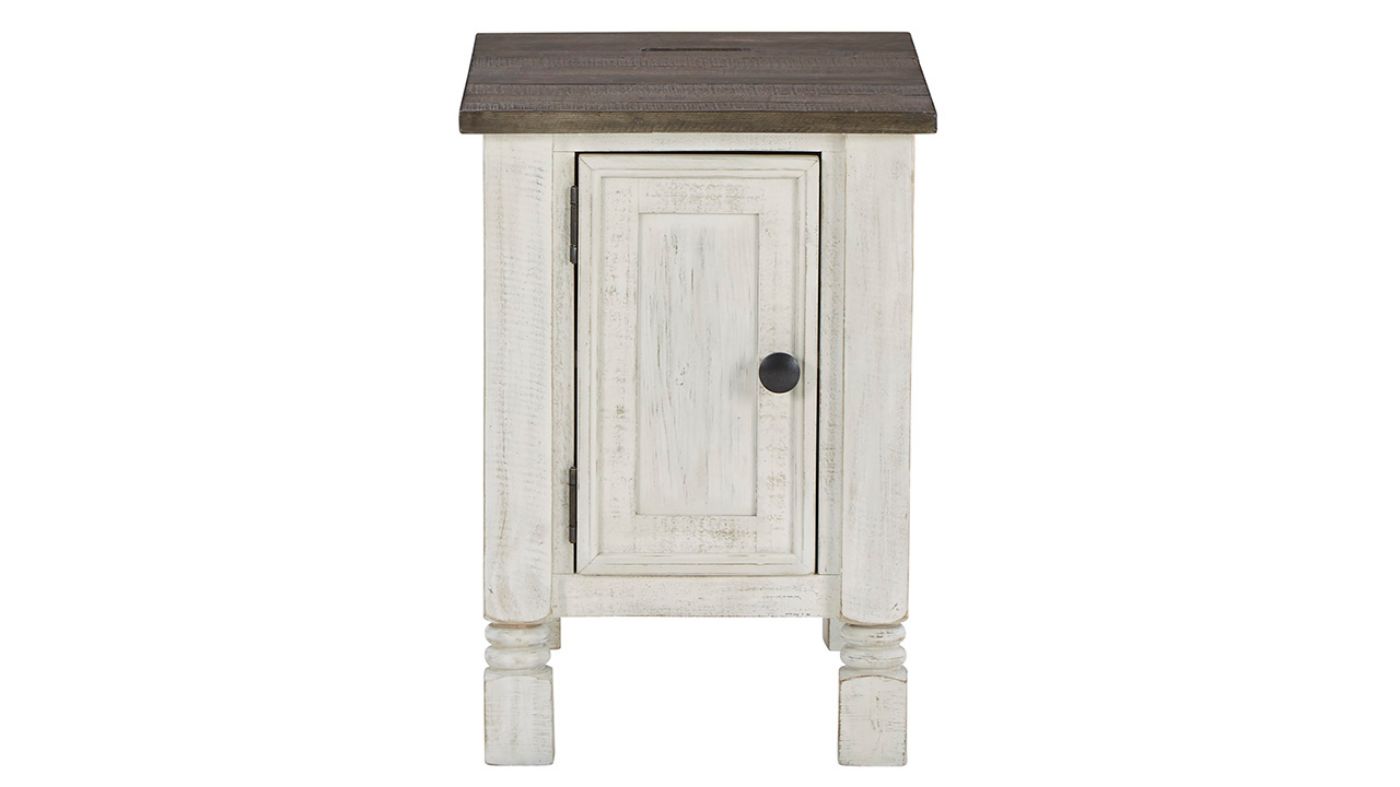 View of the Havalance Chairside End Table in Off White  by Ashley | Home Furniture Plus Bedding