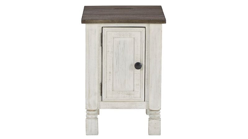 View of the Havalance Chairside End Table in Off White  by Ashley | Home Furniture Plus Bedding