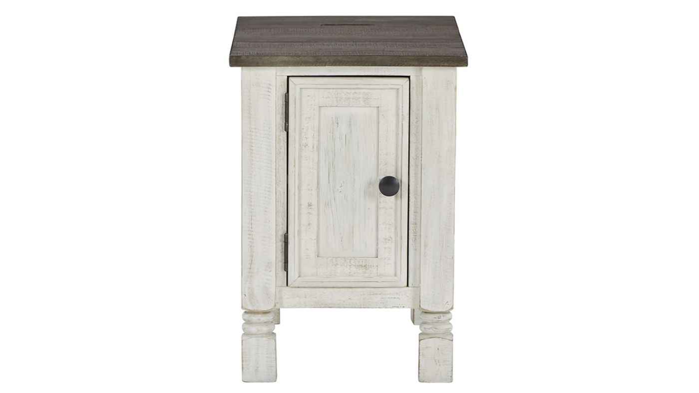 View of the Havalance Chairside End Table in Off White  by Ashley | Home Furniture Plus Bedding