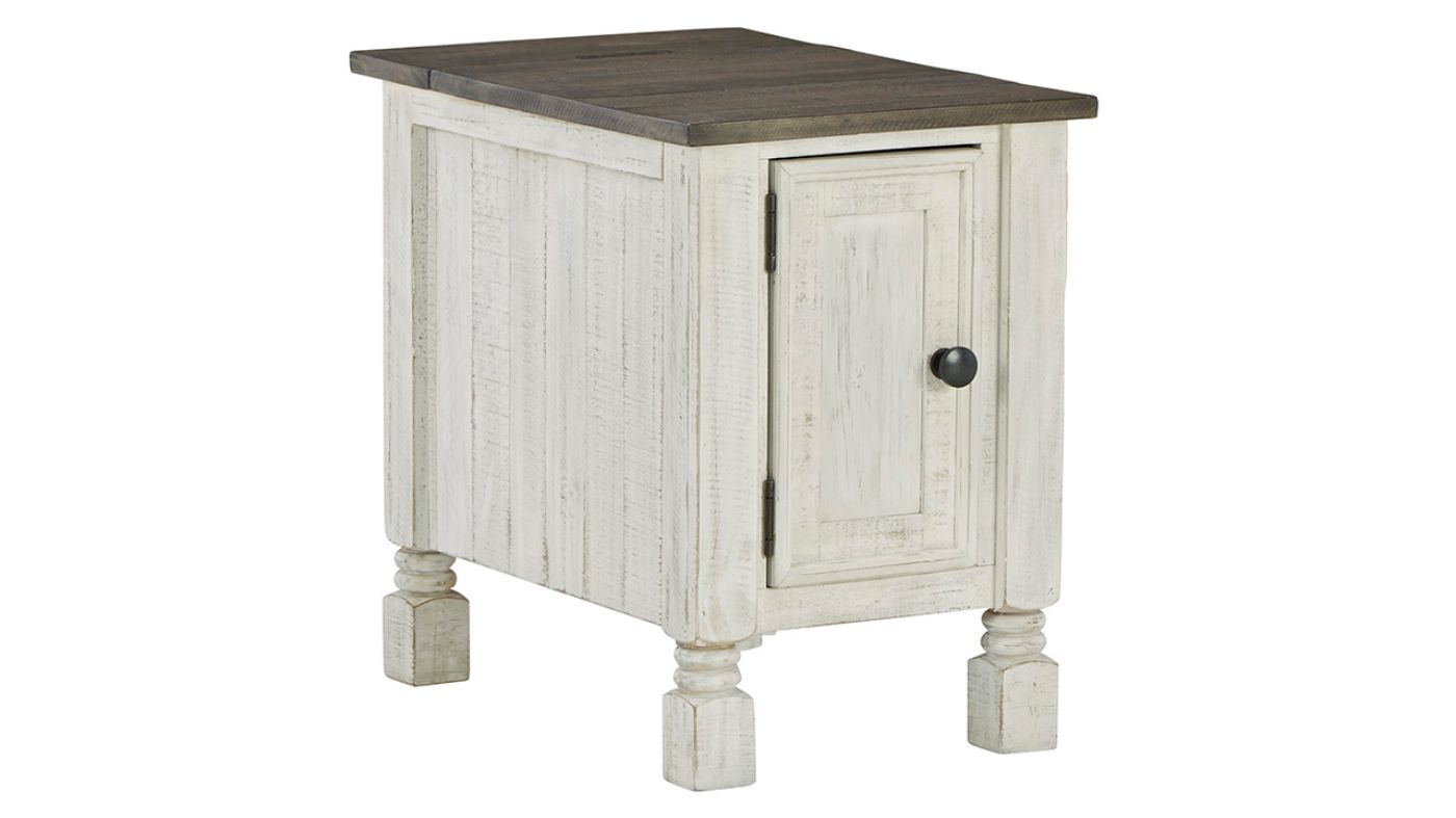 View of the Havalance Chairside End Table in Off White  by Ashley | Home Furniture Plus Bedding