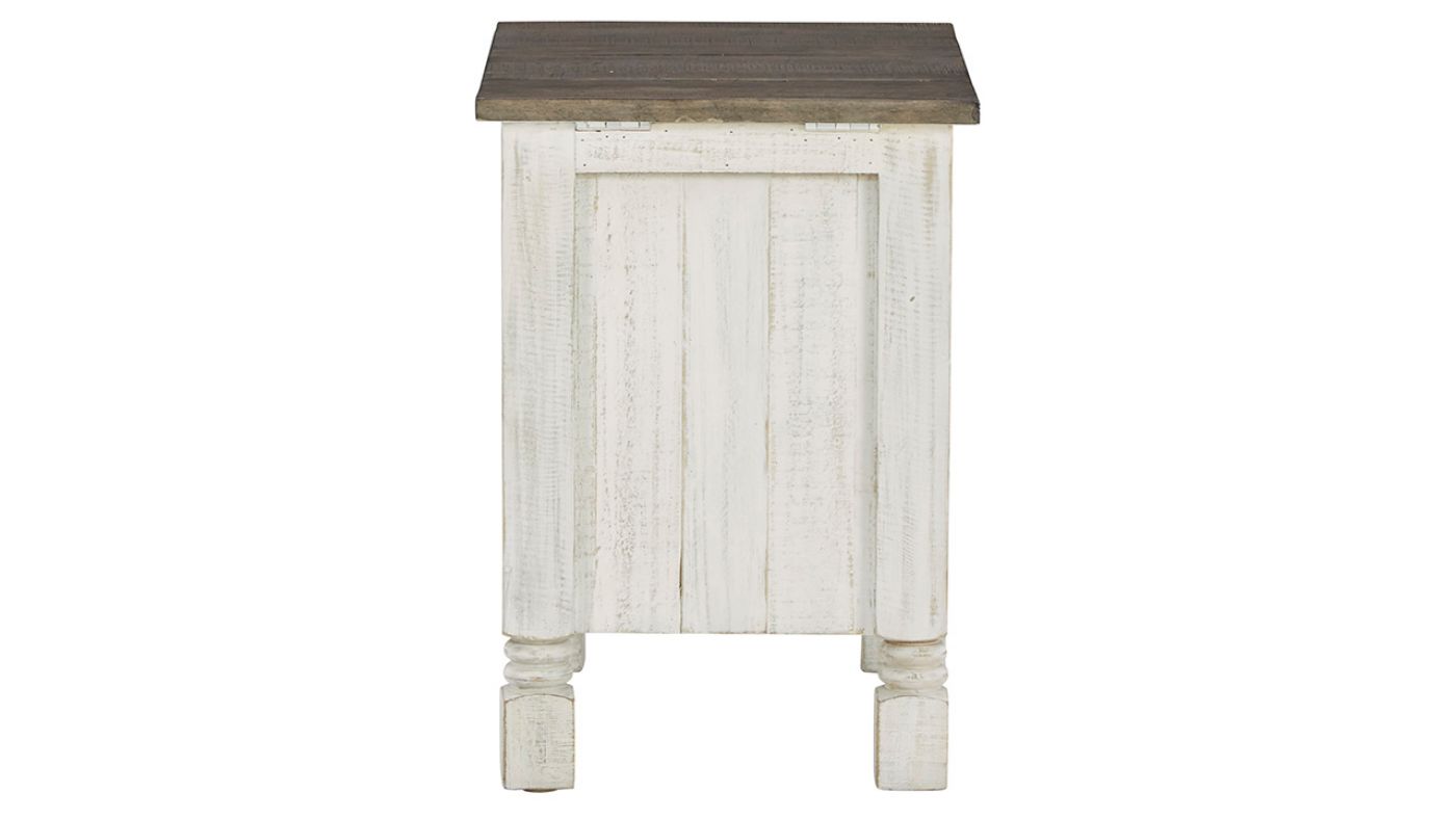 View of the Havalance Chairside End Table in Off White  by Ashley | Home Furniture Plus Bedding