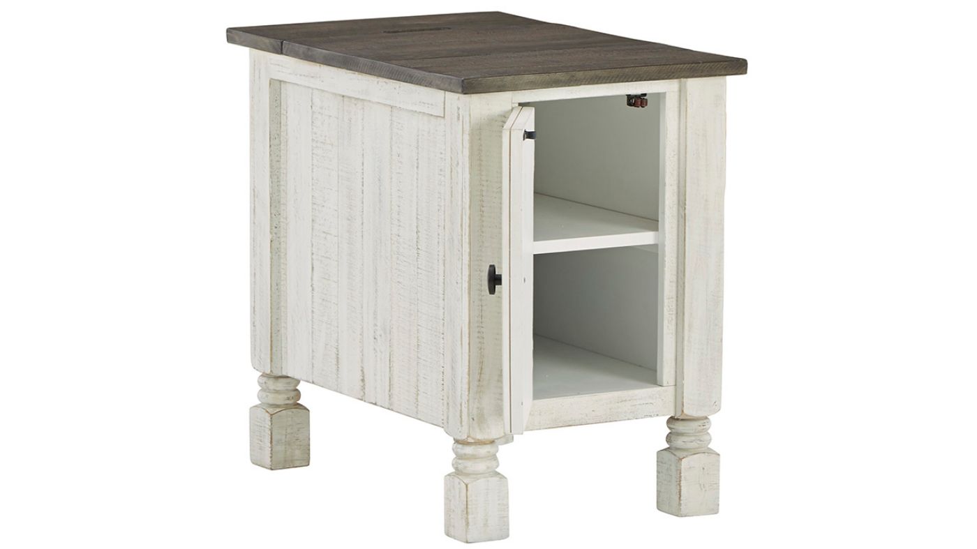 View of the Havalance Chairside End Table in Off White  by Ashley | Home Furniture Plus Bedding