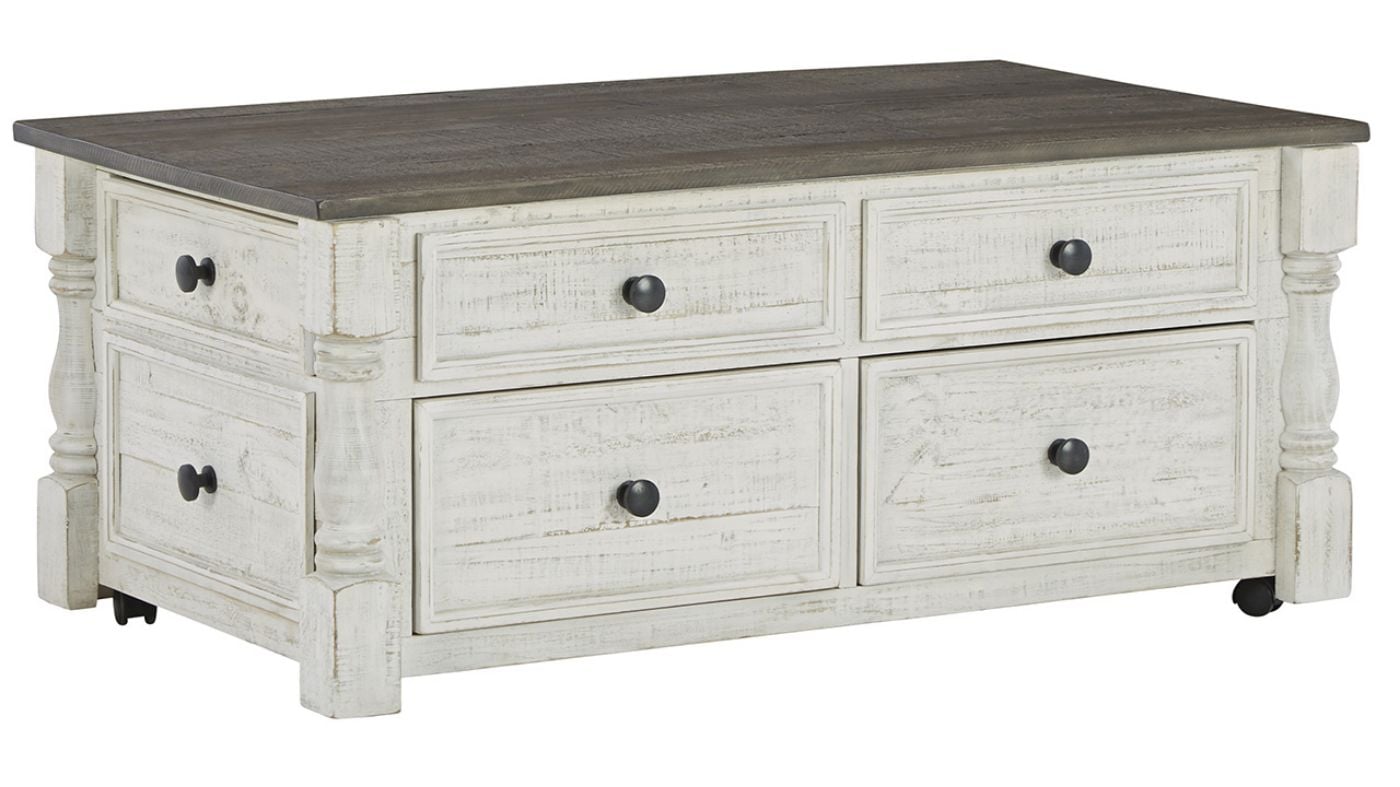 View of the Havalance Lift-Top Coffee Table in Off White by Ashley | Home Furniture Plus Bedding