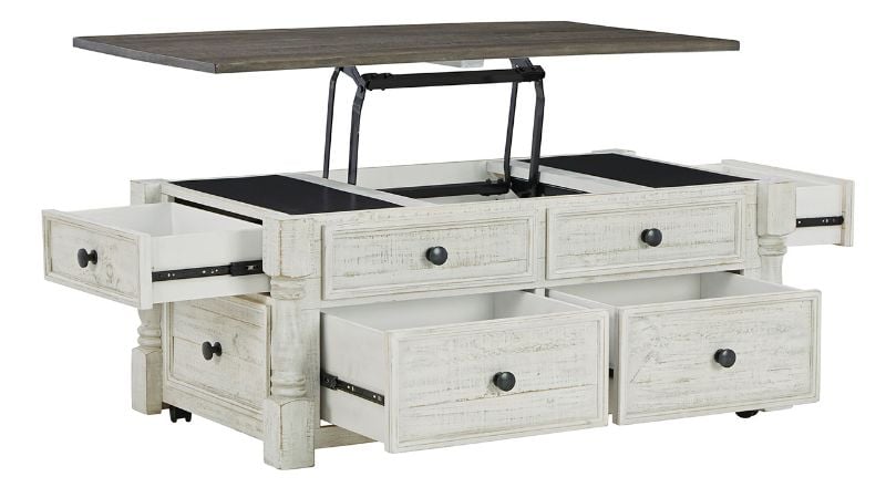 View of the Havalance Lift-Top Coffee Table in Off White by Ashley | Home Furniture Plus Bedding