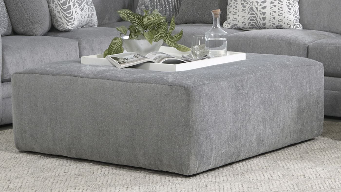 View of the Glacier Cocktail Ottoman in Gray by Jackson Furniture | Home Furniture Plus Bedding