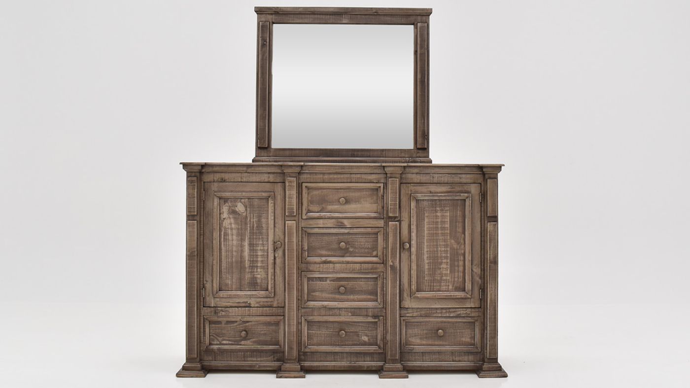View of the Maverick Dresser with Mirror in Gray by Vintage | Home Furniture Plus Bedding