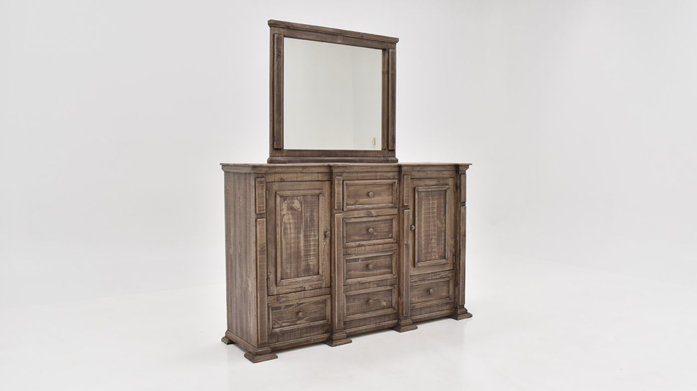 View of the Maverick Dresser with Mirror in Gray by Vintage | Home Furniture Plus Bedding