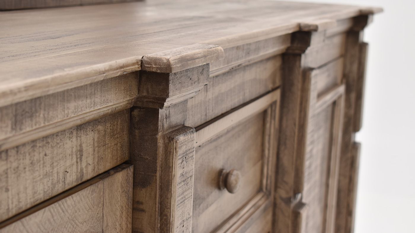 View of the Maverick Dresser with Mirror in Gray by Vintage | Home Furniture Plus Bedding