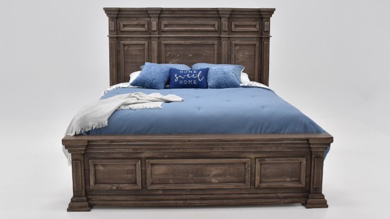 View of the Maverick King Size Bed in Gray by Vintage | Home Furniture Plus Bedding