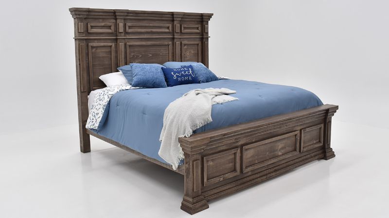 View of the Maverick Queen Size Bed in Gray by Vintage | Home Furniture Plus Bedding