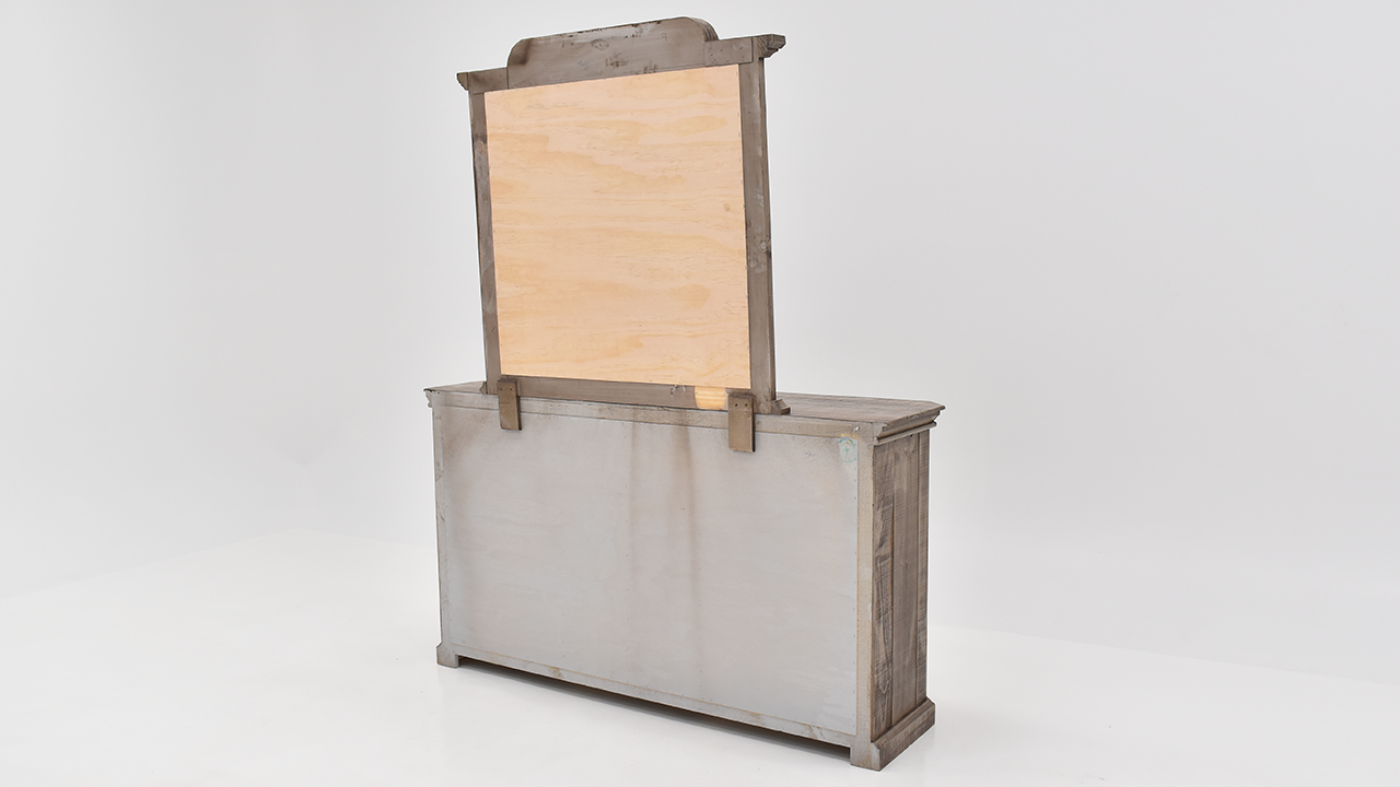 View of the Westgate Dresser and Mirror in Weathered Gray by Vintage Furniture | Home Furniture Plus Bedding
