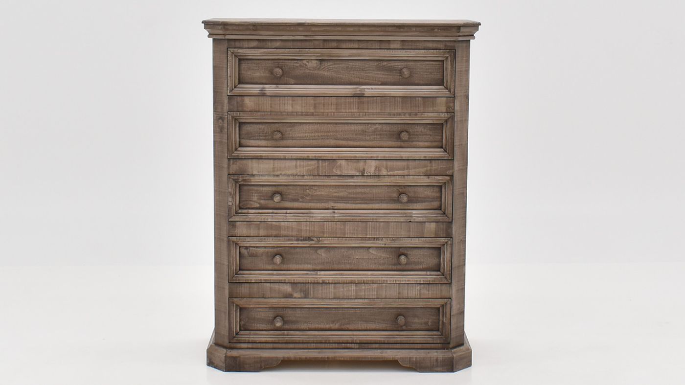 View of the Westgate Chest of Drawers in Weathered Gray by Vintage Furniture | Home Furniture Plus Bedding