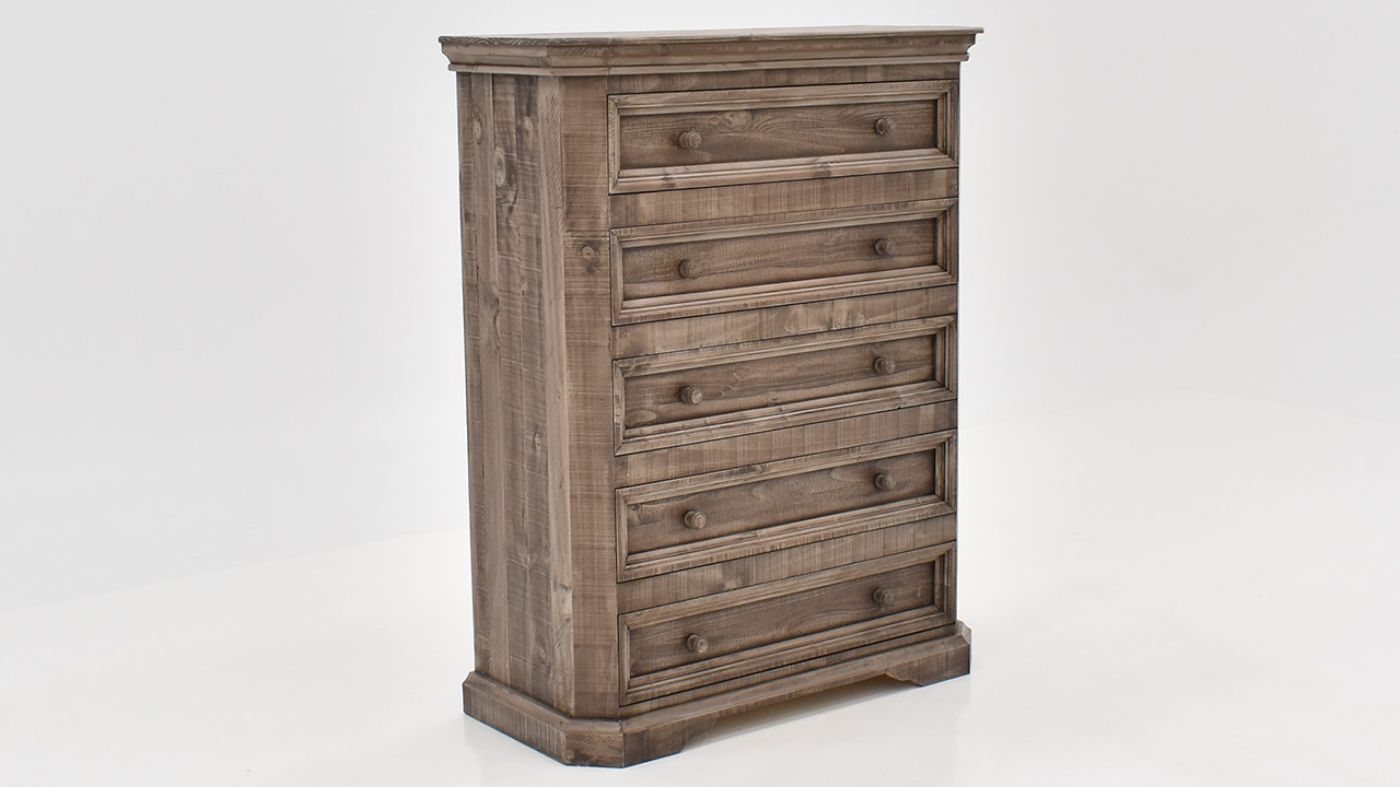 View of the Westgate Chest of Drawers in Weathered Gray by Vintage Furniture | Home Furniture Plus Bedding