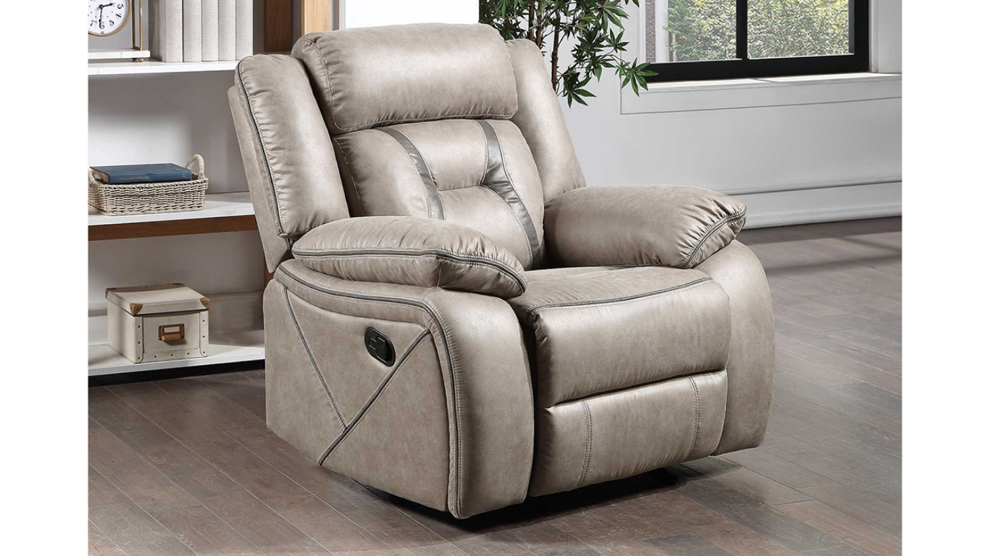 View of the Tyson Glider Recliner in Taupe by Steve Silver | Home Furniture Plus Bedding