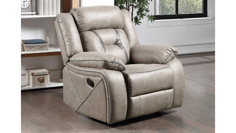 View of the Tyson Glider Recliner in Taupe by Steve Silver | Home Furniture Plus Bedding