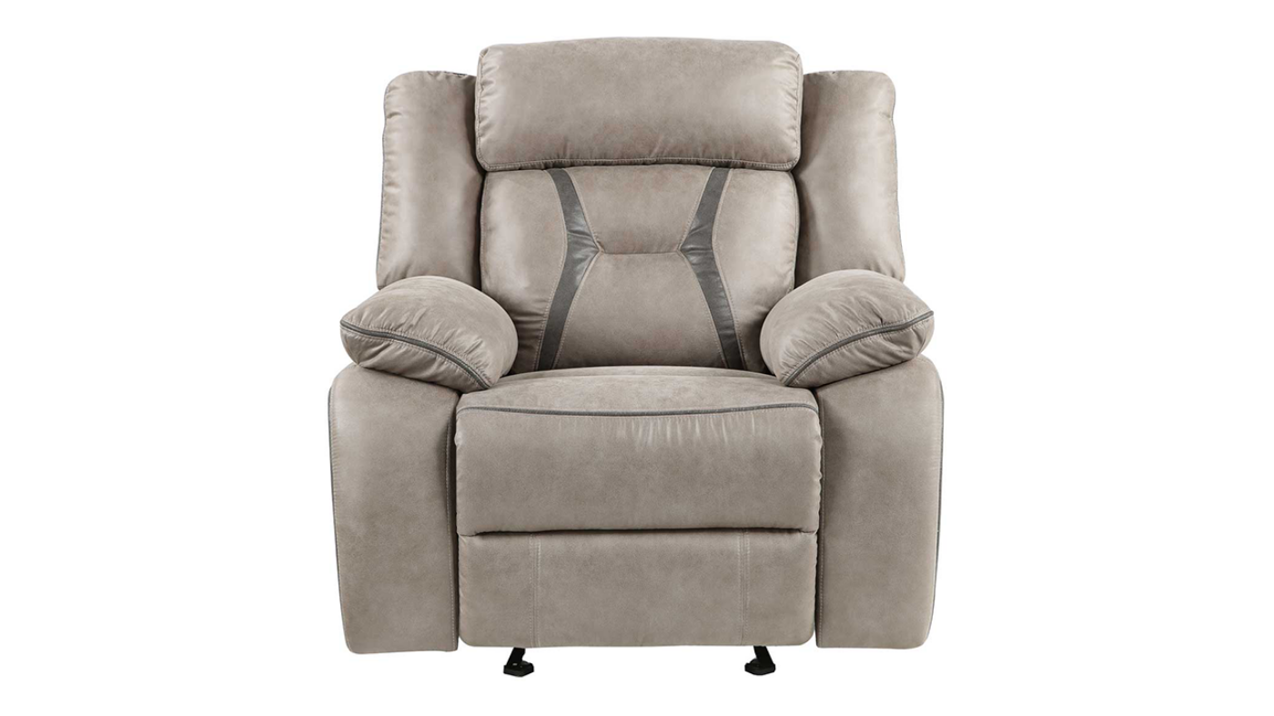 View of the Tyson Glider Recliner in Taupe by Steve Silver | Home Furniture Plus Bedding